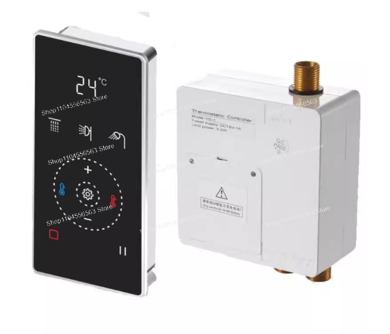 Thermostatic Shower Faucet Valve 3 Way - وحدة تحكم رقمية سوداء للدش بشاشة