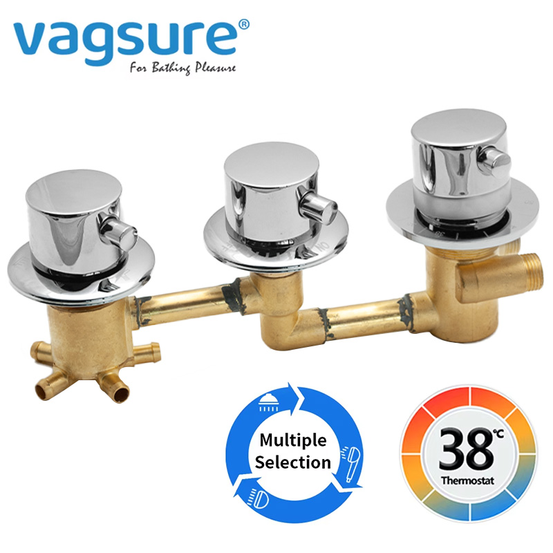 Thermostatic Shower Faucet Valve 3 Way - جديد الثلاثي مقبض ثرموستاتي النحاس دش