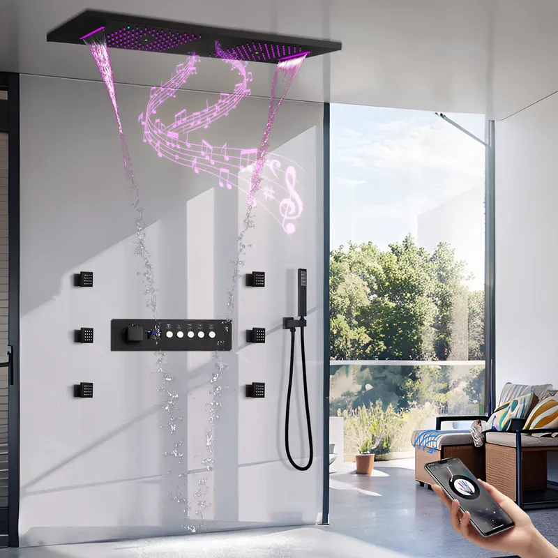 Concealed Thermostatic Shower System Set - مجموعة دش سقفية ذكية 36×12 بوصة