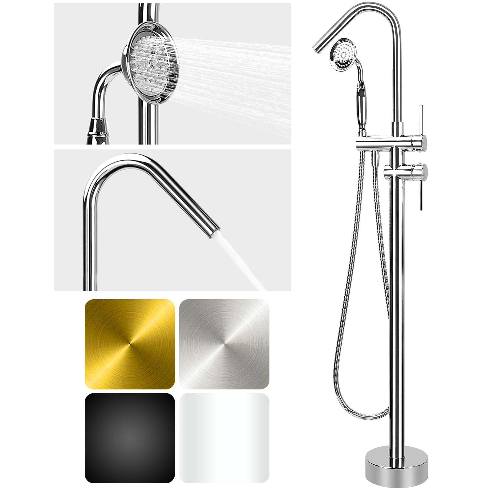 Freestanding Bathtub Filler Faucet Floor - صنبور حوض استحمام قائم بذاته، صنبور