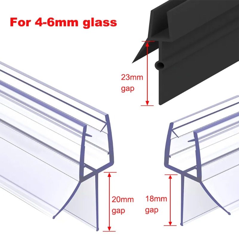 Shower Door Bottom Seal Strip Sweep - شريط ختم باب شاشة بدون إطار