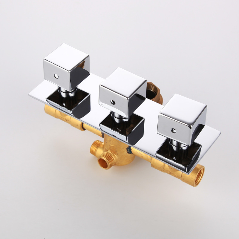 Thermostatic Shower Faucet Valve 3 Way - محول دش نحاسي مخفي ثلاثي الاتجاهات،