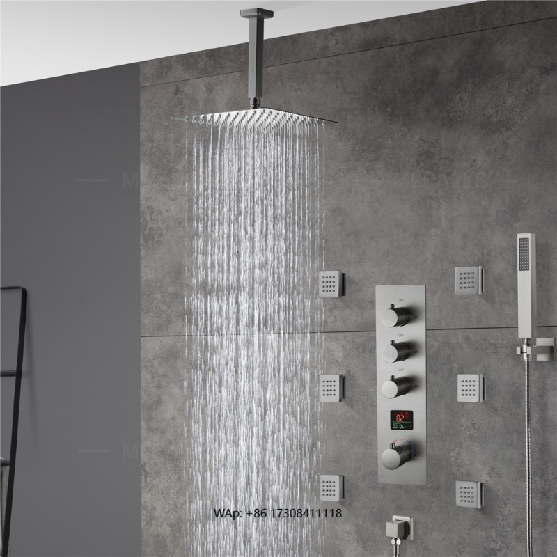 Concealed Thermostatic Shower System Set - نظام دش ثرموستاتي للحمام من النيكل