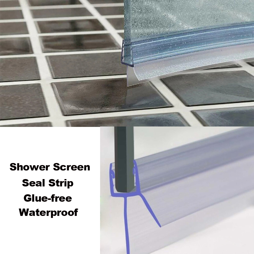 Shower Door Bottom Seal Strip Sweep - شريط غلق دش بدون إطار ،