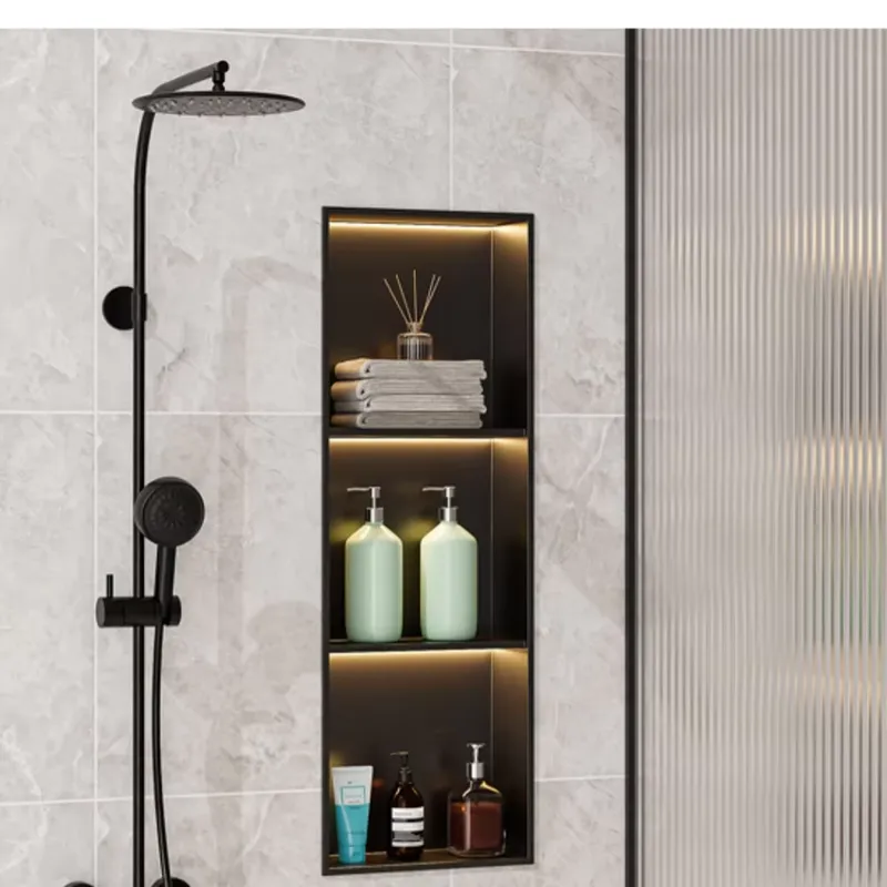 Shower Niche Stainless Steel Recessed - رف حمام حائطي عصري للمنزل والفندق