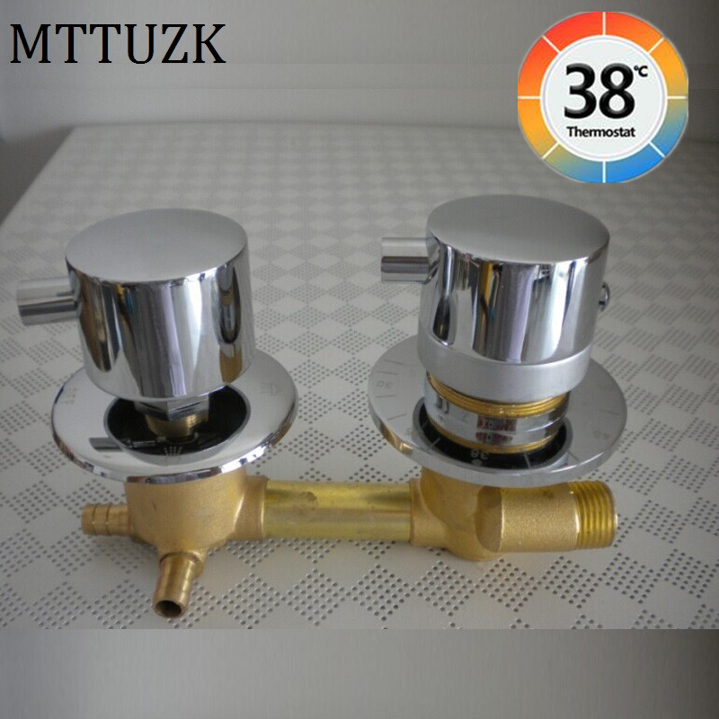 Thermostatic Shower Faucet Valve 3 Way - 2/3/4 طرق منفذ صمام خلط النحاس