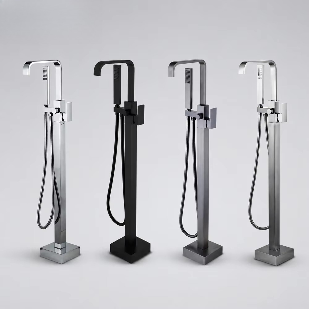 Freestanding Bathtub Filler Faucet Floor - خلاط حوض استحمام مثبت على الأرض،
