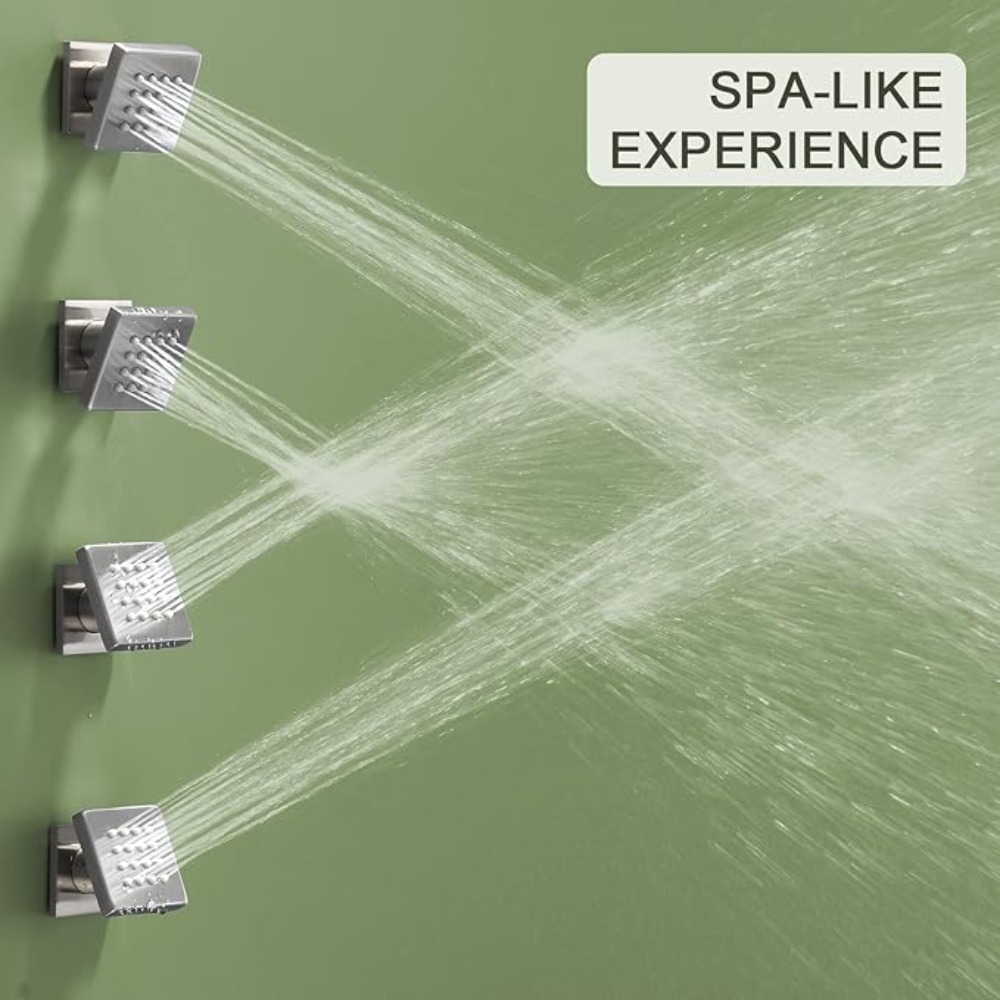 Shower Body Jet Massage Spray Square - الكروم الأسود النحاس الجسم بخاخ مربع