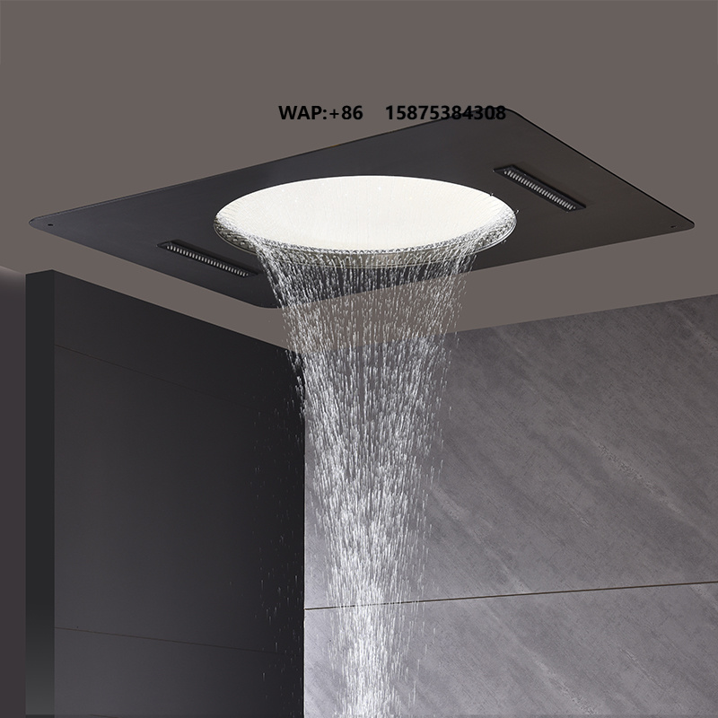 Led Rainfall Shower Head Waterfall - رأس دش LED مدمج بالسقف مقاس
