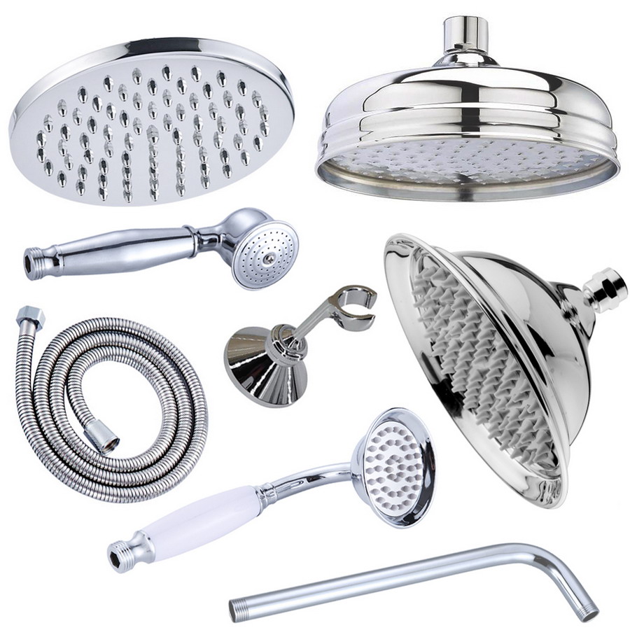Shower Arm Ceiling Mount Brass Chrome - مصقول الكروم 8 بوصة جولة الأمطار