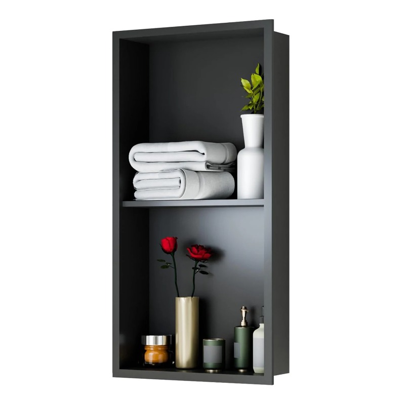 Shower Niche Stainless Steel Recessed - رف حمام مزدوج مدمج من الفولاذ