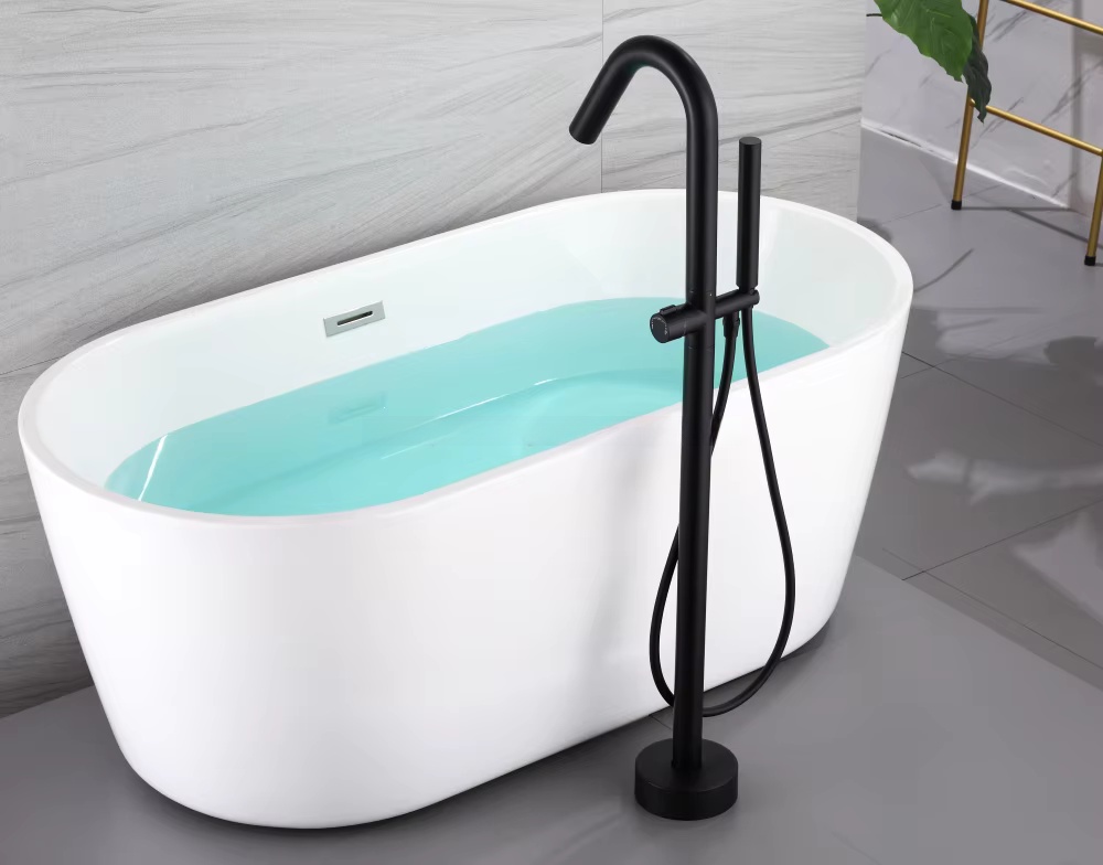 Freestanding Bathtub Filler Faucet Floor - مجموعة خلاطات دش وحوض استحمام قائمة