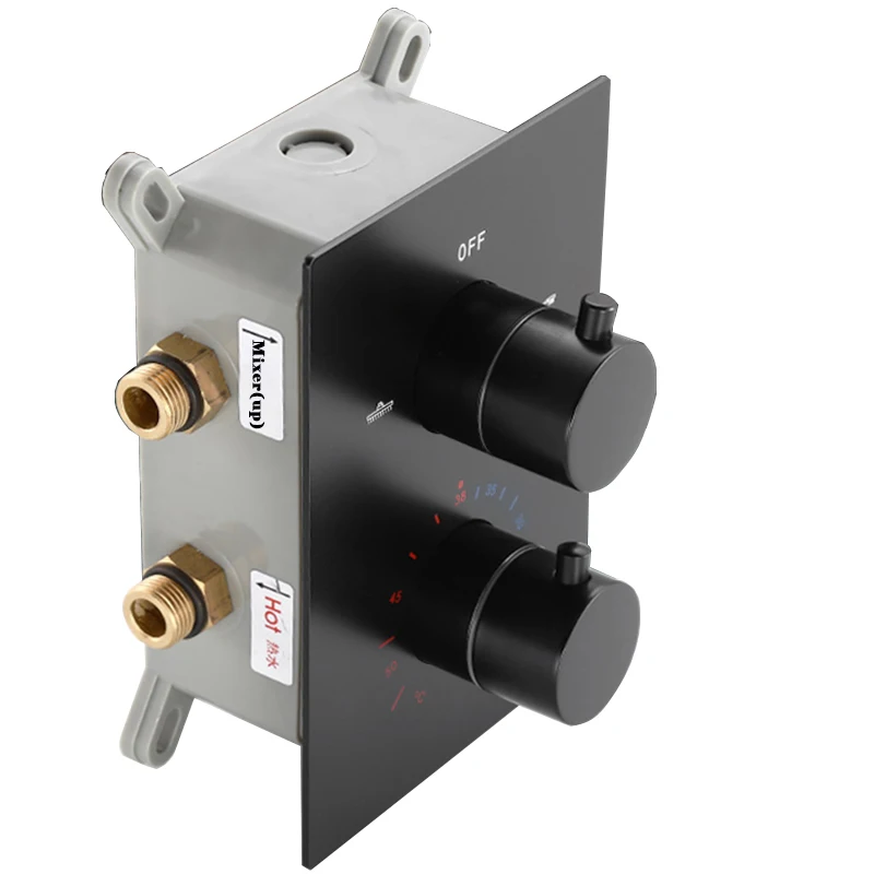 Thermostatic Shower Faucet Valve 3 Way - LANGYO ماتي الأسود دش ثرموستاتي صنبور