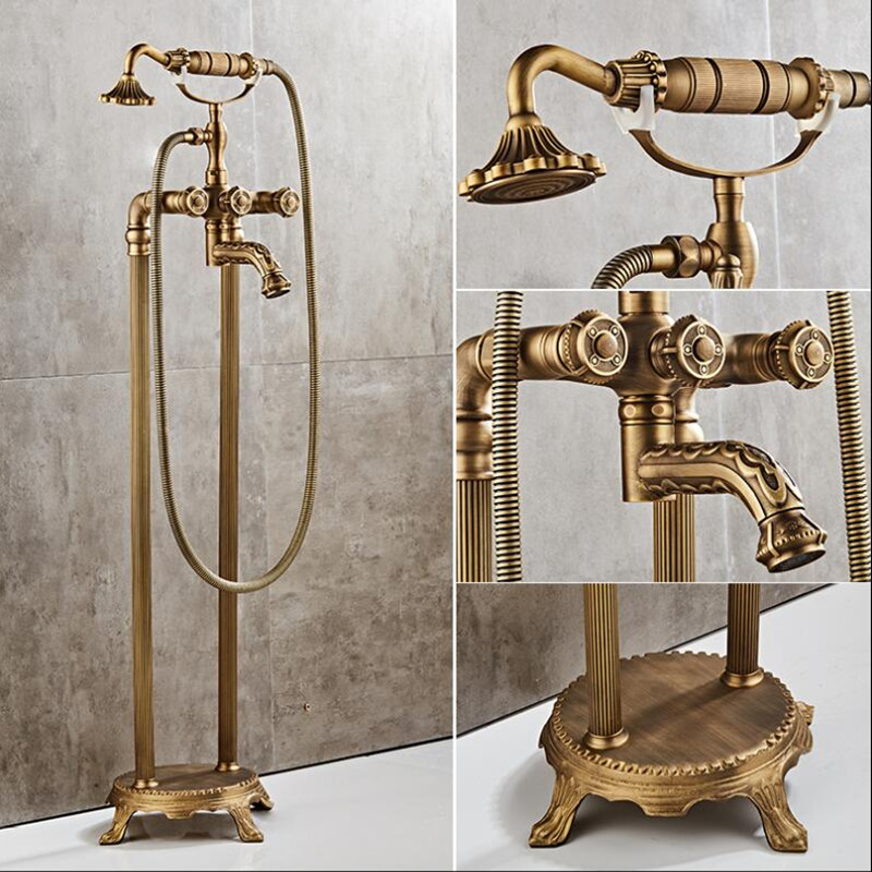Freestanding Bathtub Filler Faucet Floor - Tuqiu الطابق الدائمة منحوتة صنبور حوض
