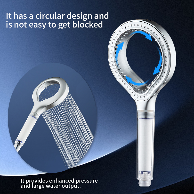 Handheld Shower Head High Pressure Filter - رأس دش بتصميم حلقي عالي الضغط