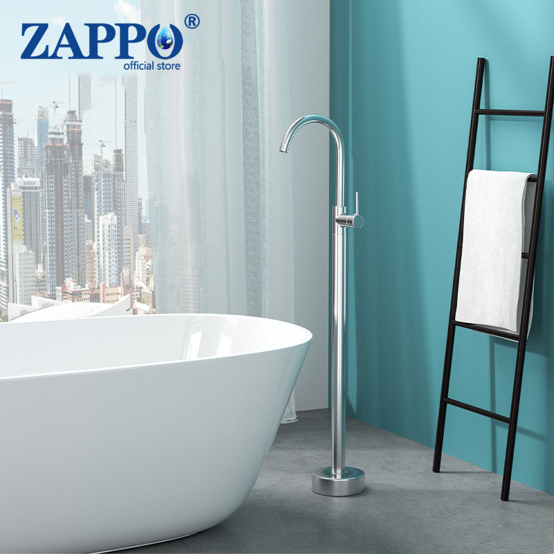 Freestanding Bathtub Filler Faucet Floor - ZAPPO قائما بذاته صنبور حوض استحمام