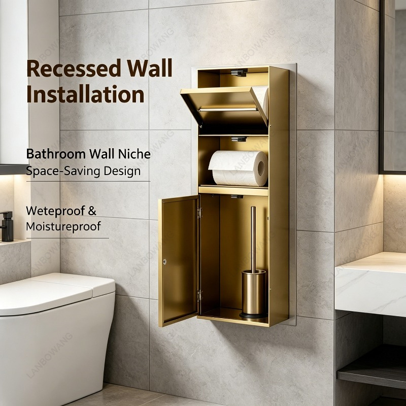 فرشاة مرحاض وصندوق مناديل مدمج - مراجعة Shower Niche Stainless Steel Recessed وسعره