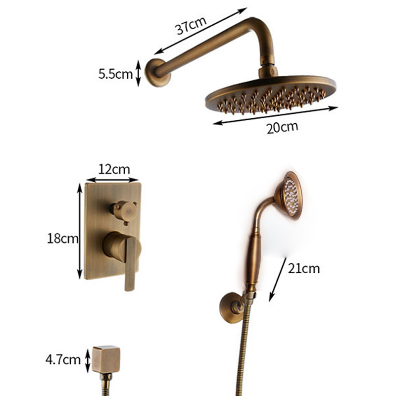 العتيقة النحاس أخفى دش مجموعة  - مراجعة Concealed Thermostatic Shower System Set وسعره