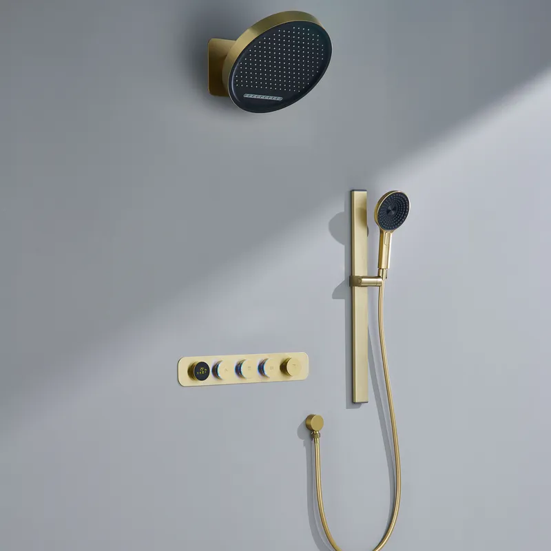 نظام صمام خلاط حمام رقمي ذكي م - مراجعة Concealed Thermostatic Shower System Set وسعره