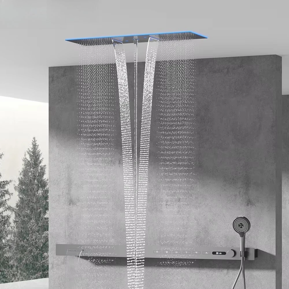 2026 مجموعة دش حمام موسيقية LE - مراجعة Led Rainfall Shower Head Waterfall وسعره