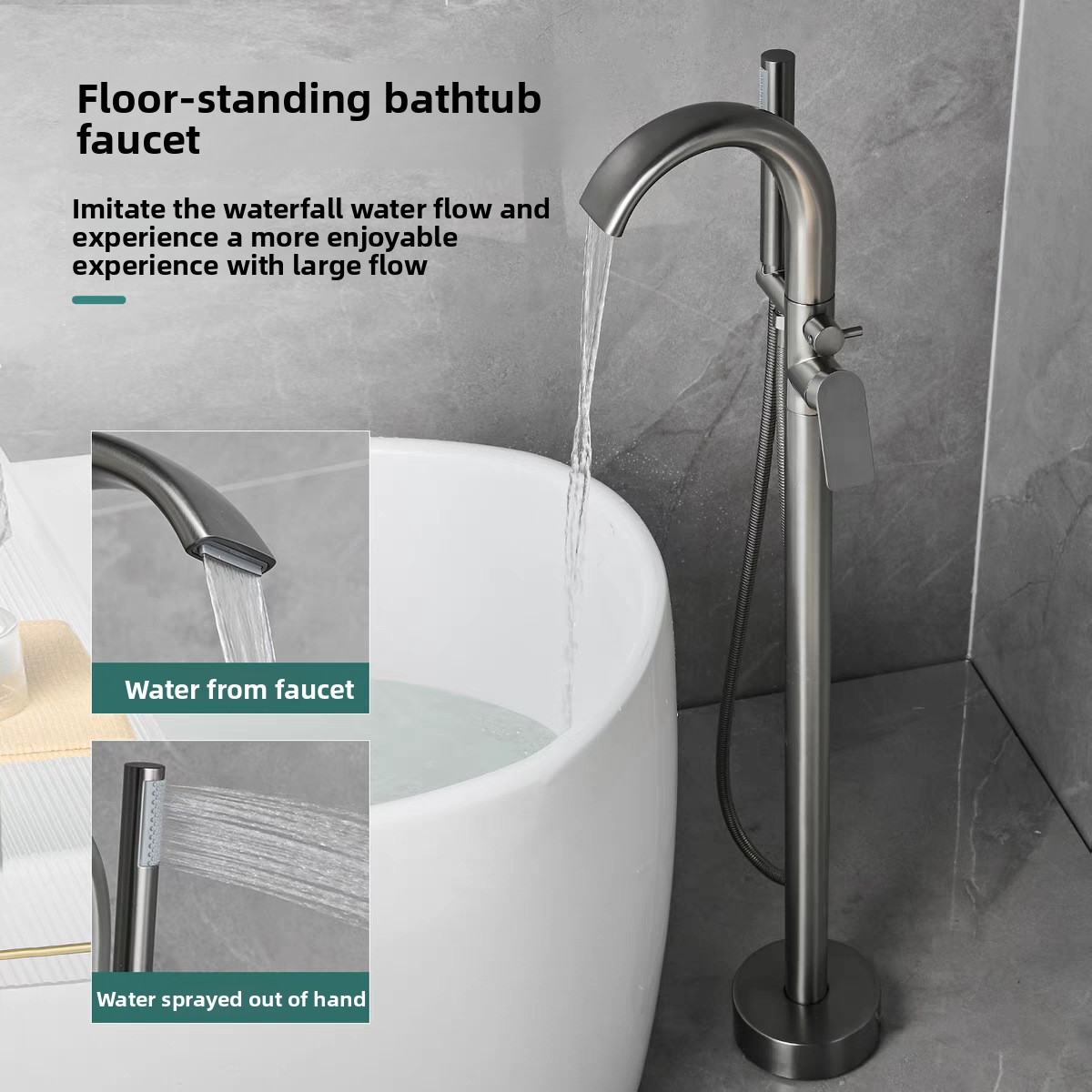 بندقية معدنية ساخنة باردة قائم - مراجعة Freestanding Bathtub Filler Faucet Floor وسعره