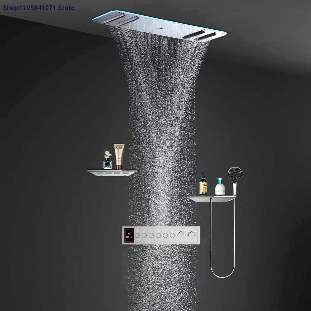 مجموعة دش LED مع رأس دش مطري و - مراجعة Led Rainfall Shower Head Waterfall وسعره