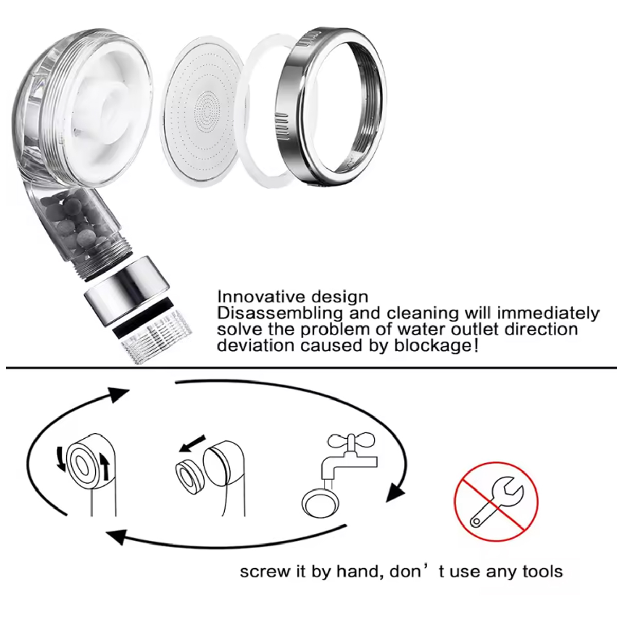 1 قطعة رأس دش مفلتر ABS ارتفاع - مراجعة Handheld Shower Head High Pressure Filter وسعره