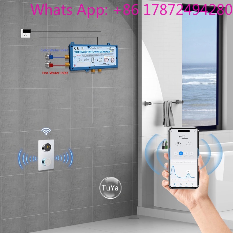 نظام خلاط حمام رقمي حراري مخفي - مراجعة Concealed Thermostatic Shower System Set وسعره