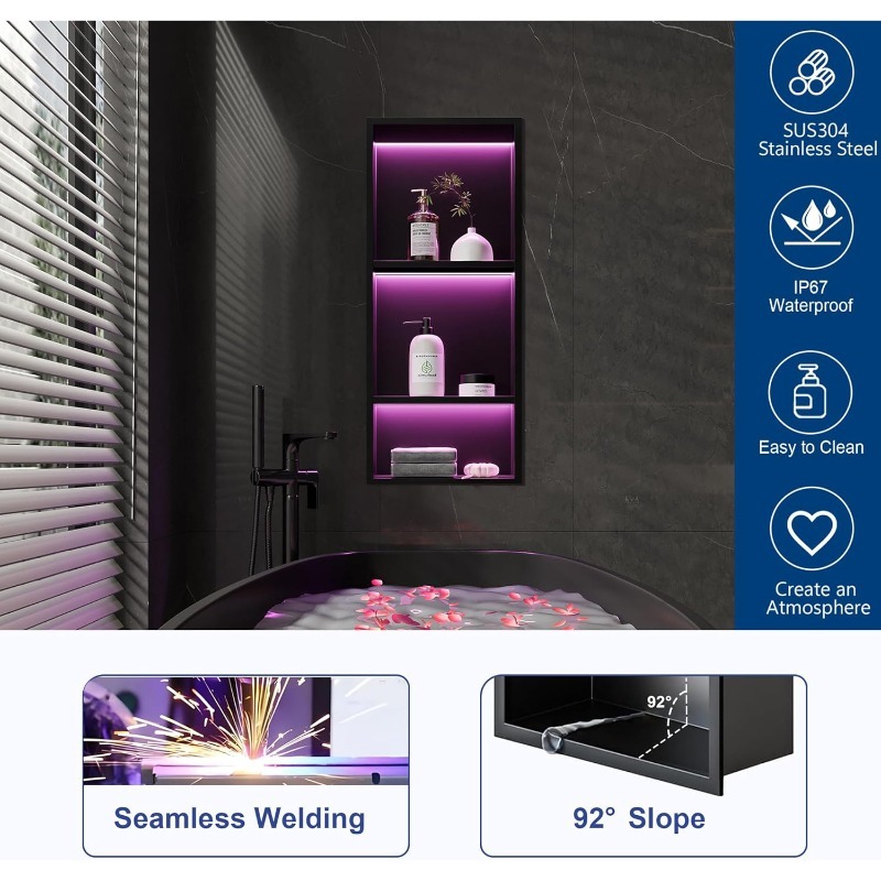خزانة حمام مدمجة من الفولاذ ال - مراجعة Shower Niche Stainless Steel Recessed وسعره