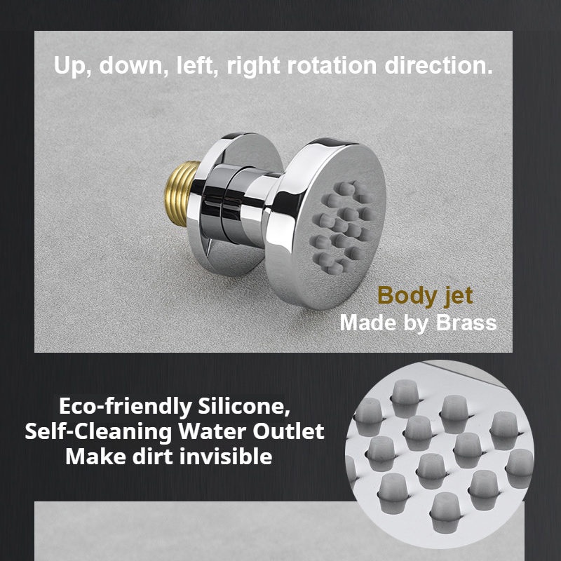 إكسسوارات حمام نحاسية، رأس دش  - مراجعة Shower Body Jet Massage Spray Square وسعره