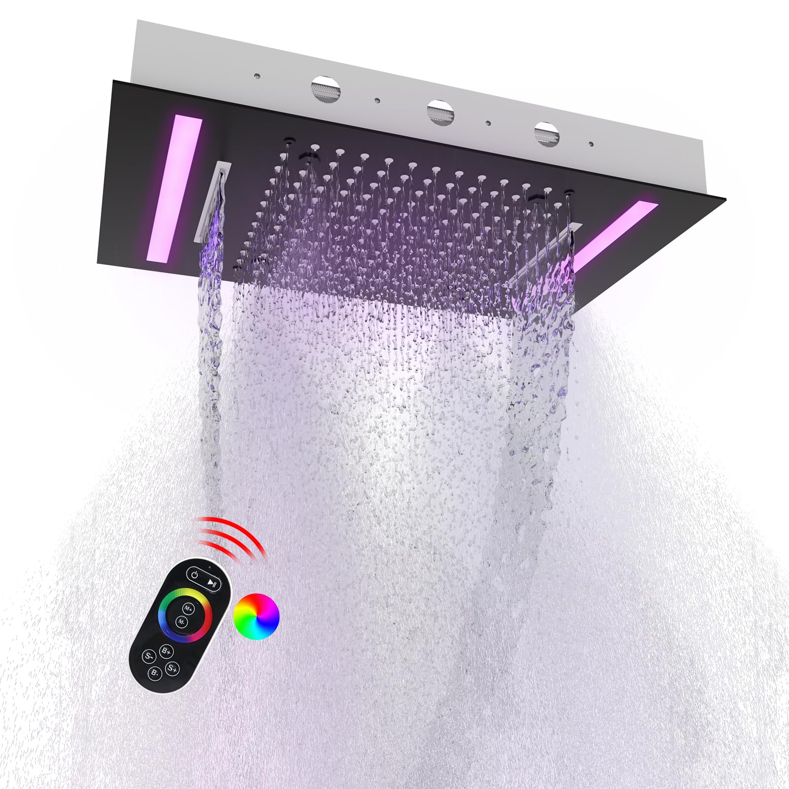 رأس دش حديث متعدد الوظائف من ا - مراجعة Led Rainfall Shower Head Waterfall وسعره