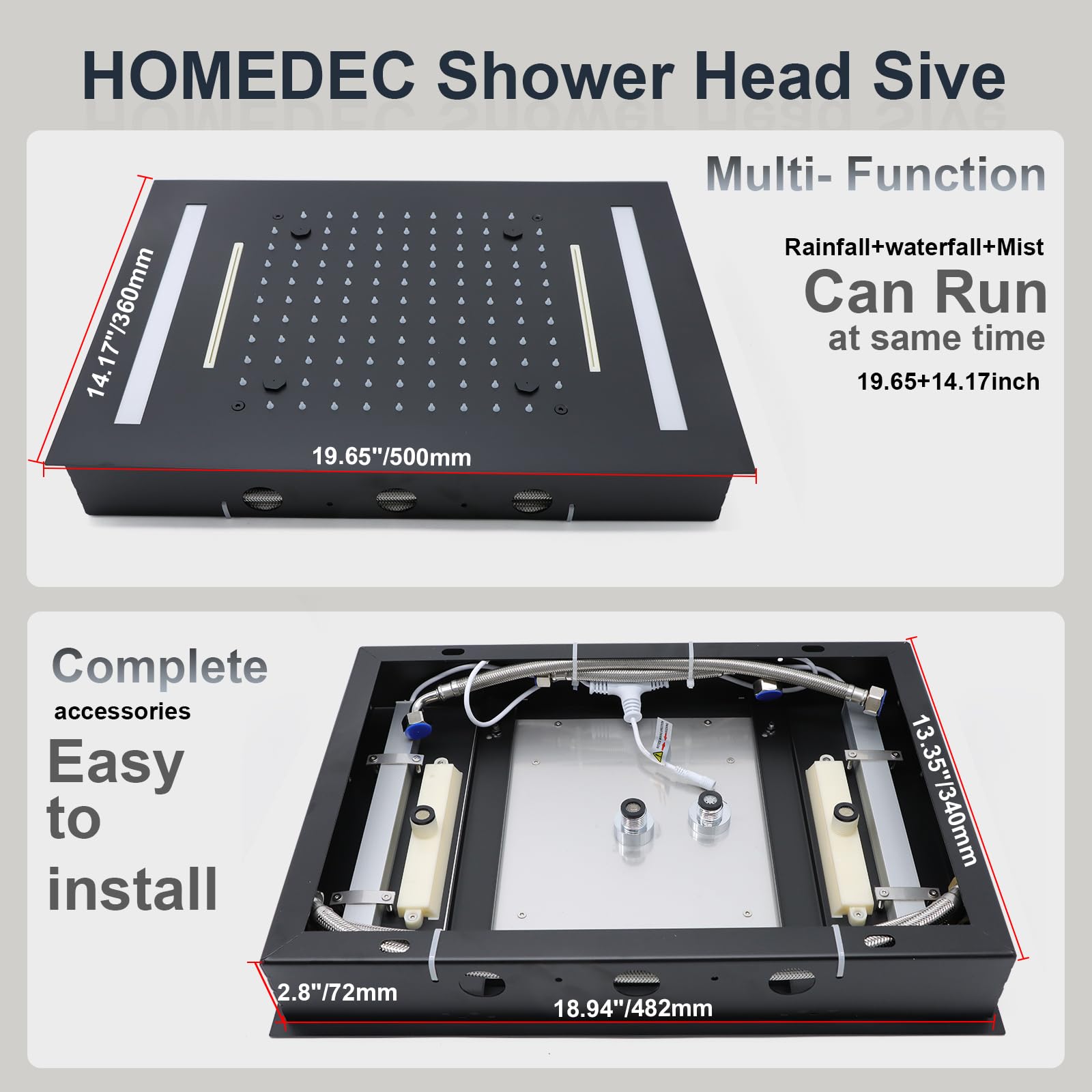رأس دش حديث متعدد الوظائف من ا - مراجعة Led Rainfall Shower Head Waterfall وسعره
