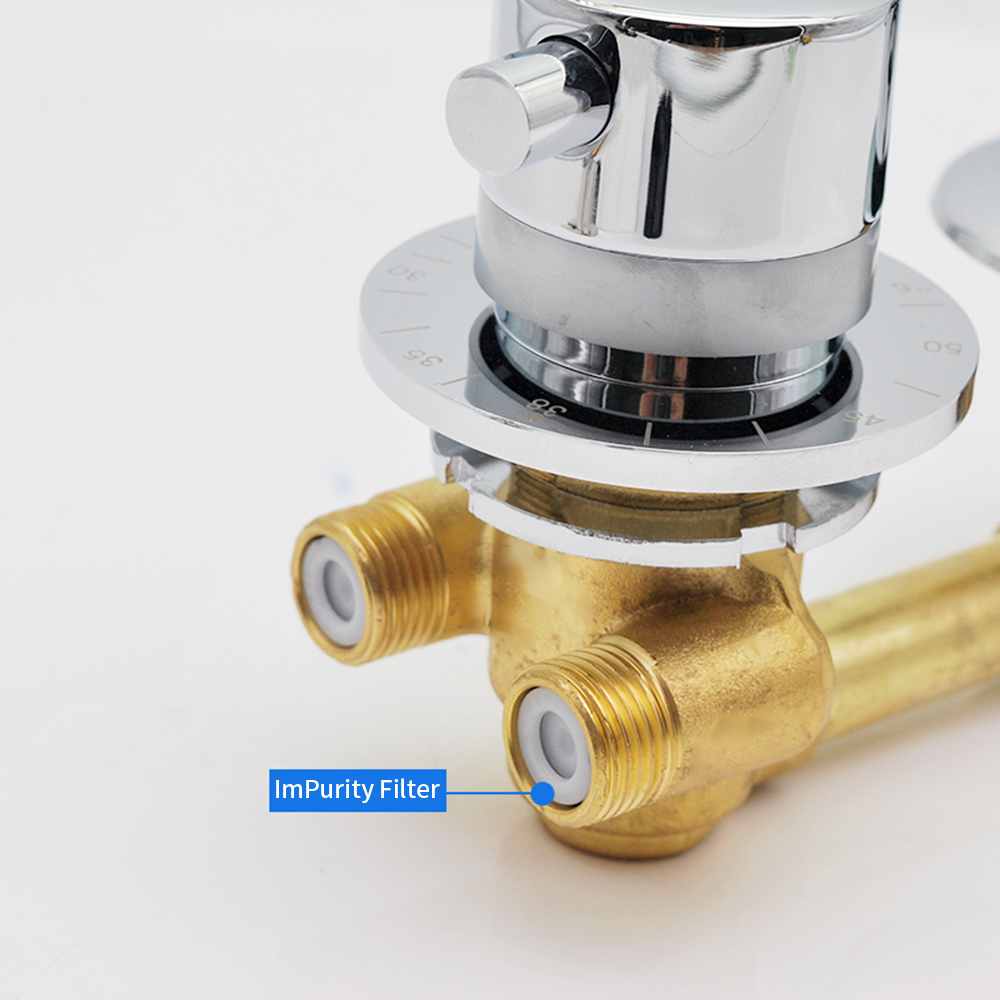 الصلبة النحاس دش ثرموستاتي صنب - مراجعة Thermostatic Shower Faucet Valve 3 Way وسعره