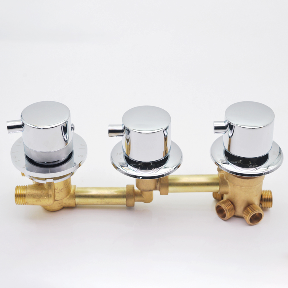الصلبة النحاس دش ثرموستاتي صنب - مراجعة Thermostatic Shower Faucet Valve 3 Way وسعره