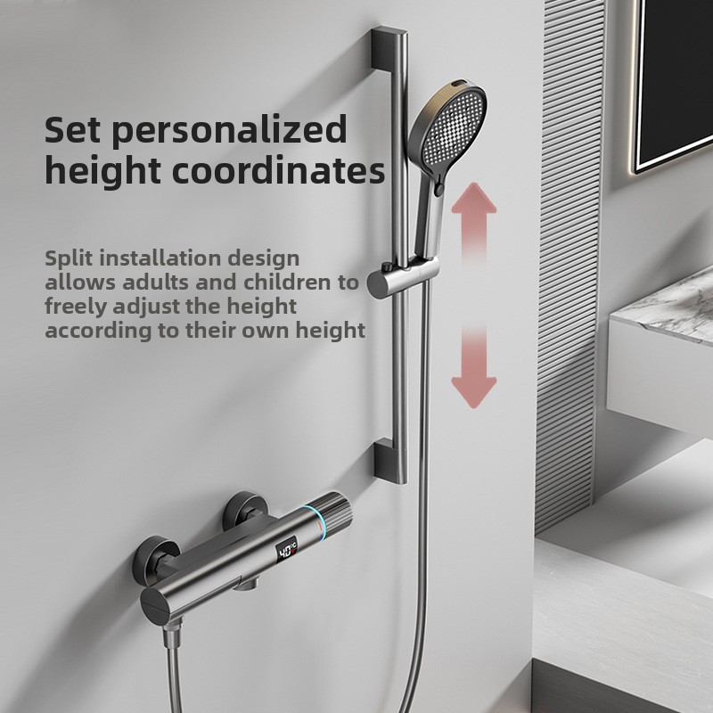 مجموعة دش بتصميم بسيط باللون ا - مراجعة Thermostatic Mixing Valve Digital Display وسعره