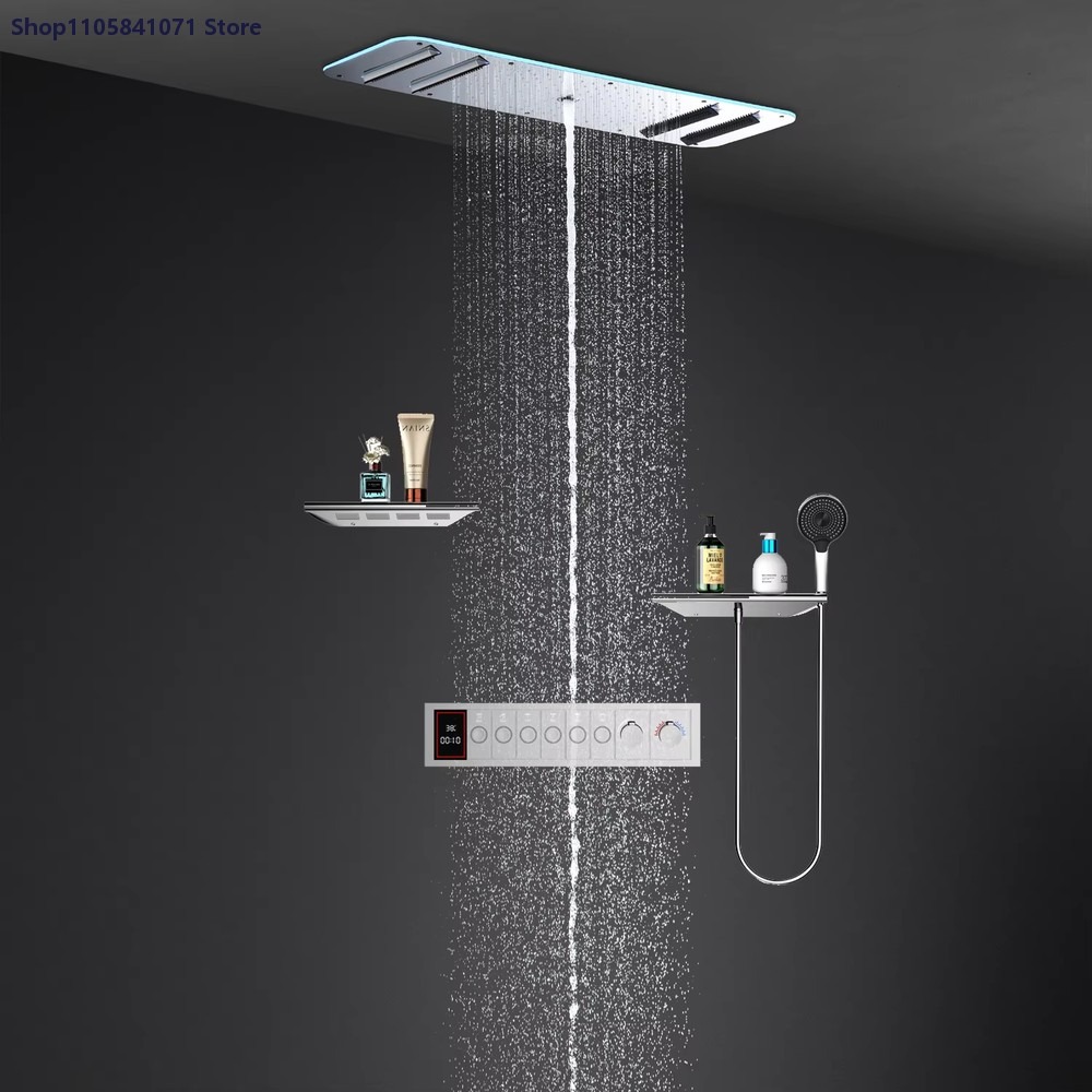 مجموعة دش LED مع رأس دش مطري و - مراجعة Led Rainfall Shower Head Waterfall وسعره