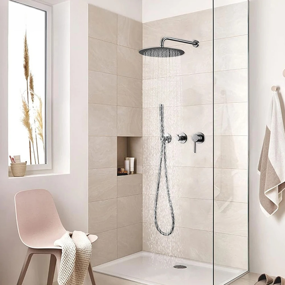 رأس دش مثبت بالحائط 8-16 بوصة  - مراجعة Shower Arm Ceiling Mount Brass Chrome وسعره