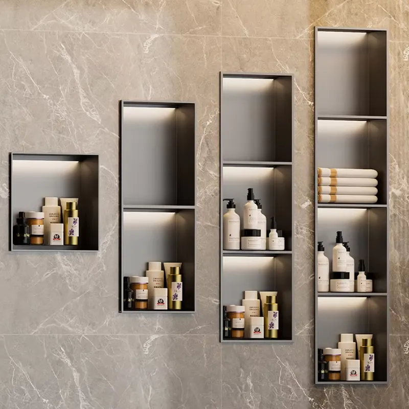 رف حمام حائطي عصري للمنزل والف - مراجعة Shower Niche Stainless Steel Recessed وسعره