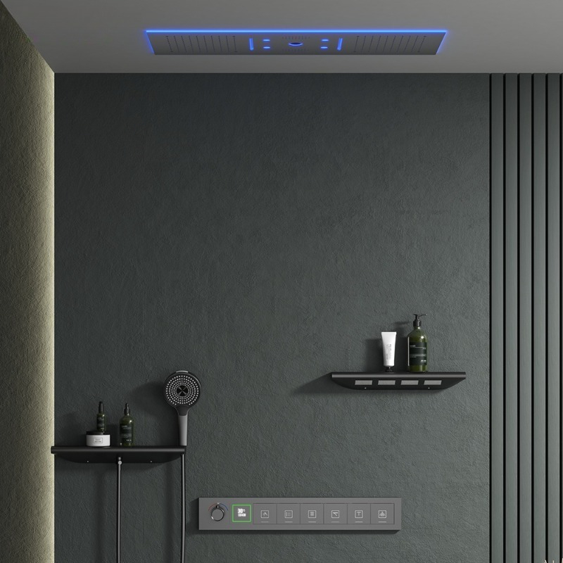 رأس دش موسيقي مع إضاءة LED للح - مراجعة Led Rainfall Shower Head Waterfall وسعره