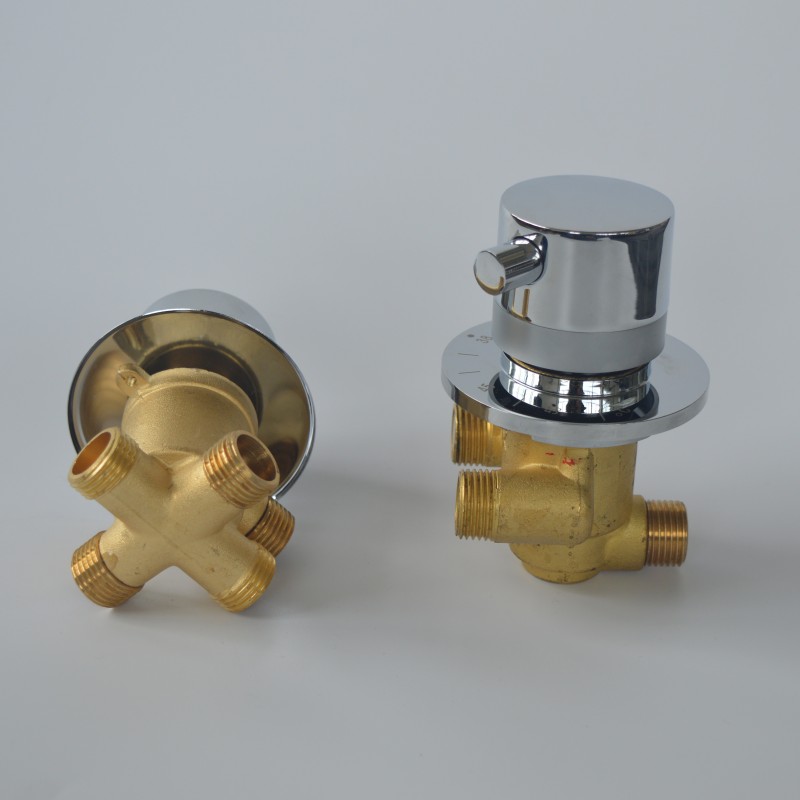 2/3/4 طرق منفذ صمام خلط النحاس - مراجعة Thermostatic Shower Faucet Valve 3 Way وسعره