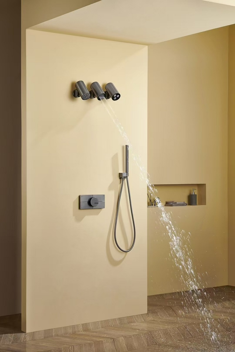 3 قطعة رأس دش ثرموستاتي مجموعة - مراجعة Concealed Thermostatic Shower System Set وسعره