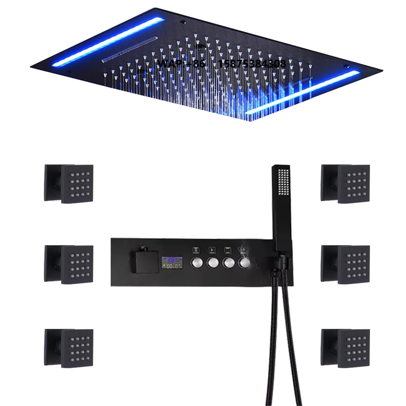 رأس دش LED كبير الحجم 360*500  - مراجعة Led Rainfall Shower Head Waterfall وسعره
