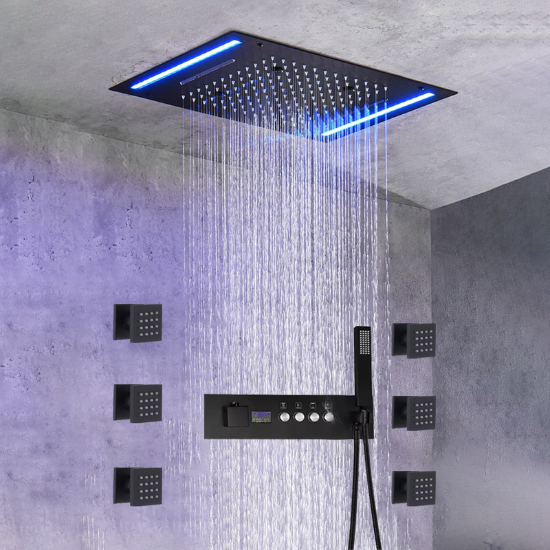 رأس دش LED كبير الحجم 360*500  - مراجعة Led Rainfall Shower Head Waterfall وسعره