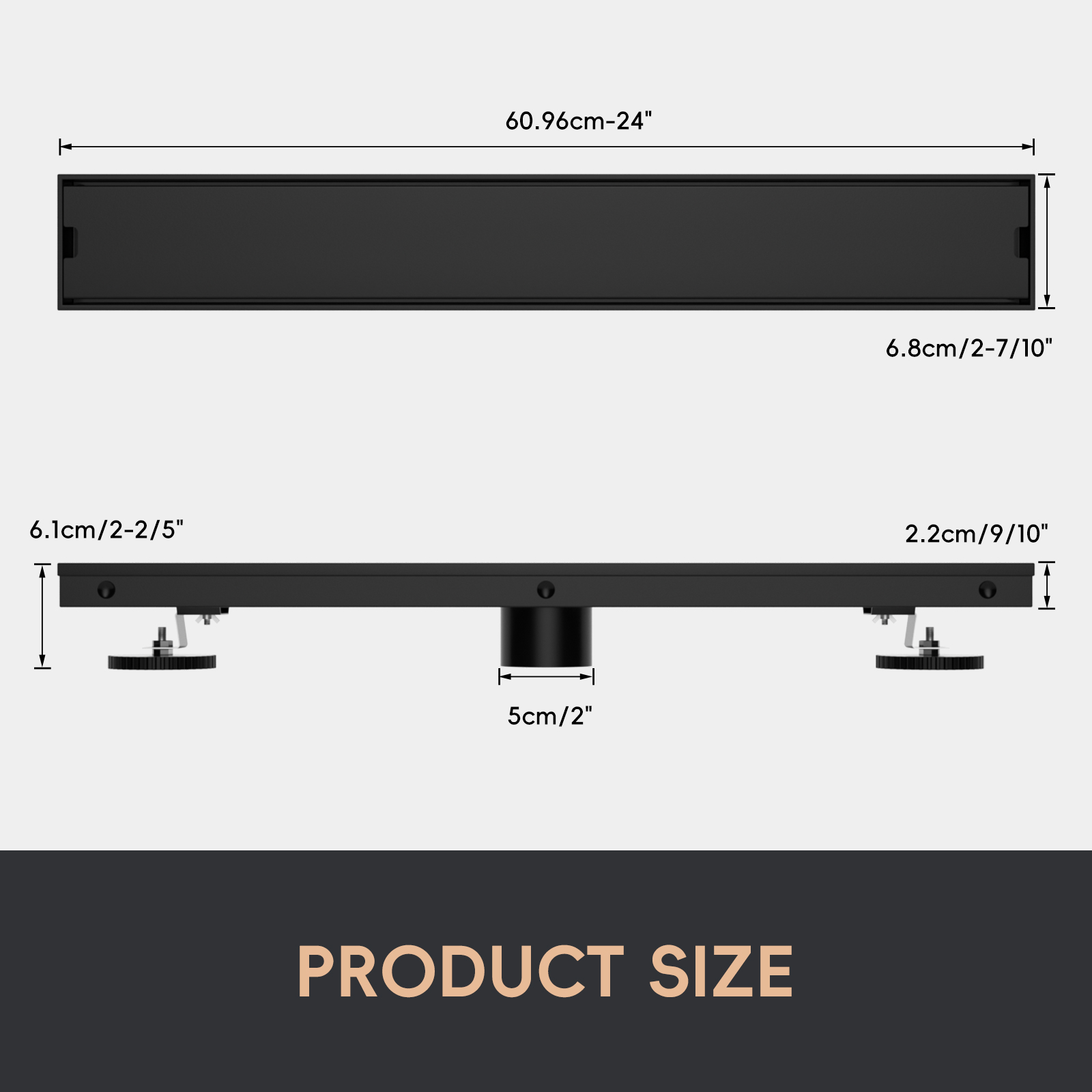 مصرف دش خطي من APPASO مقاس 24  - مراجعة Linear Shower Drain Stainless 304 Tile In وسعره