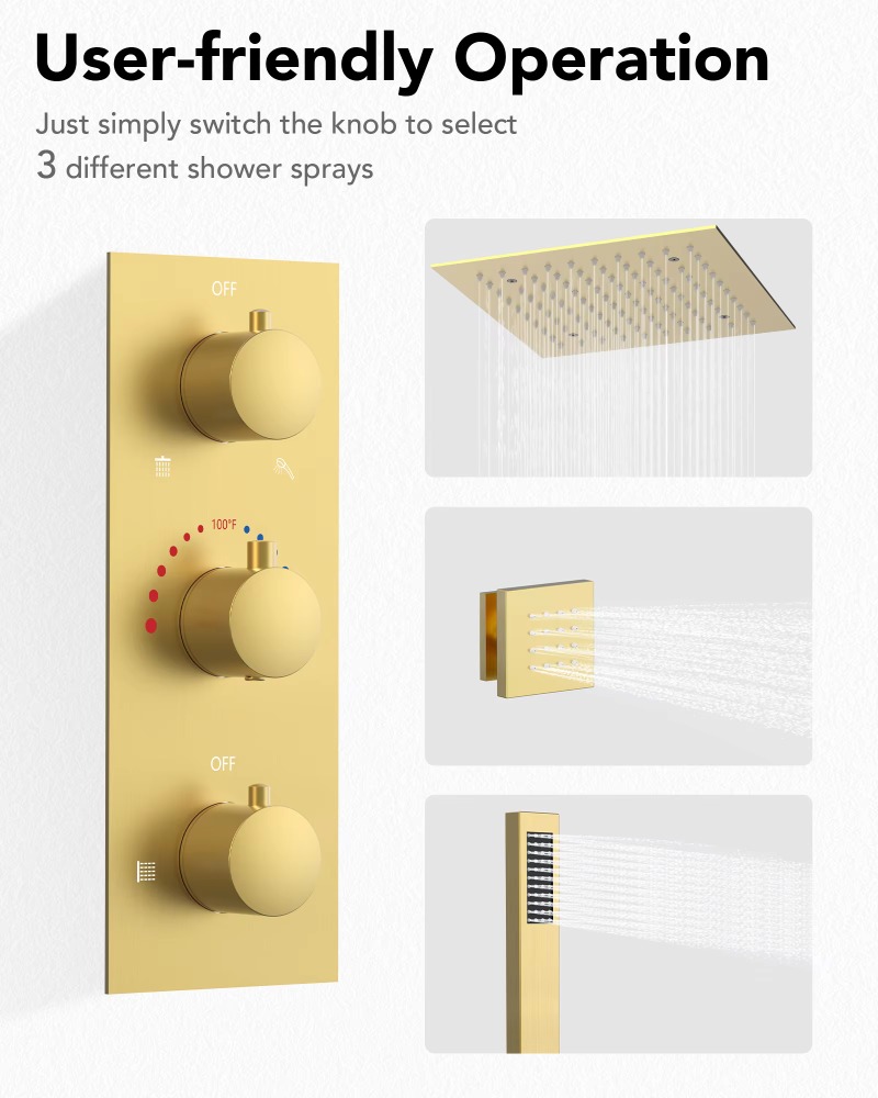 نظام دش مطري مخفي مثبت بالسقف  - مراجعة Concealed Thermostatic Shower System Set وسعره