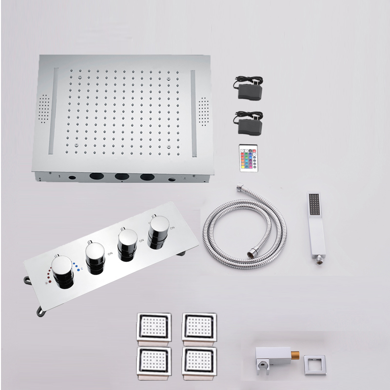 مجموعة رأس دش موسيقية بإضاءة L - مراجعة Thermostatic Shower Faucet Valve 3 Way وسعره