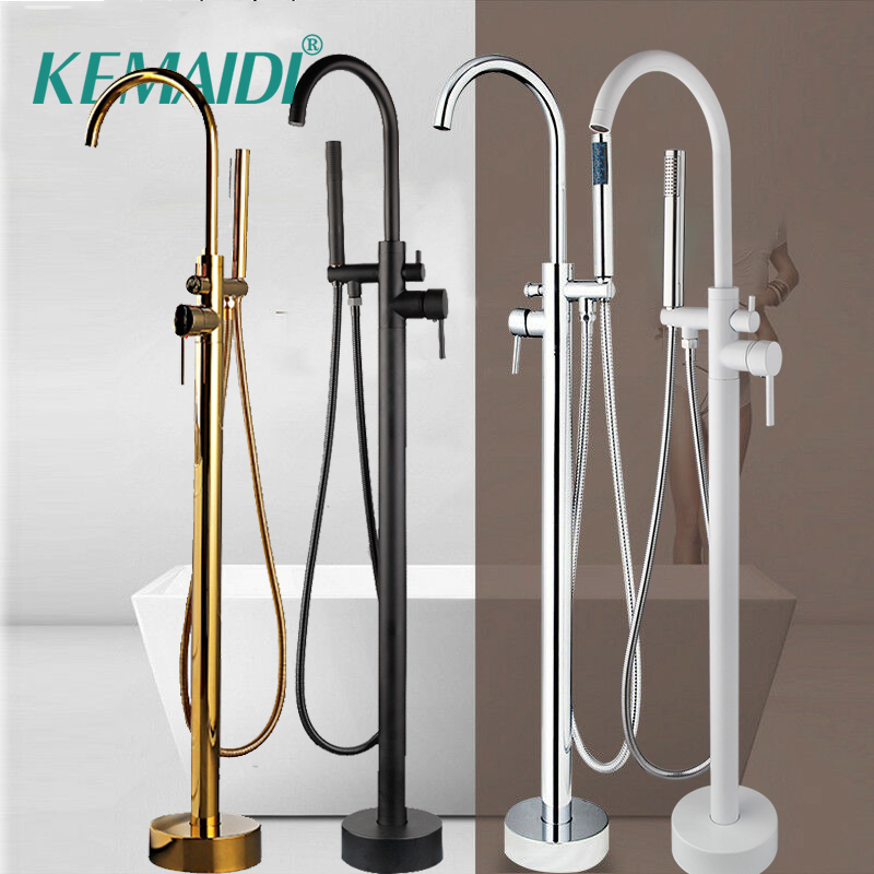 KEMAIDI-مجموعة صنبور حوض الاست - مراجعة Freestanding Bathtub Filler Faucet Floor وسعره