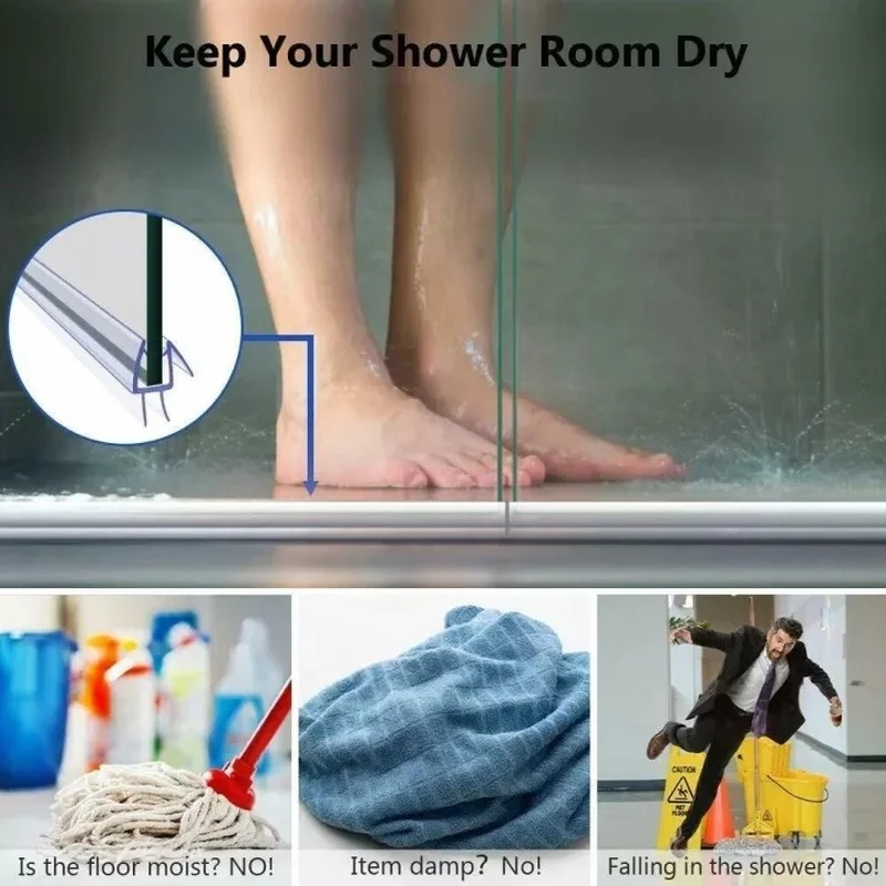 بولي كلوريد الفينيل شاشة الدش  - مراجعة Shower Door Bottom Seal Strip Sweep وسعره