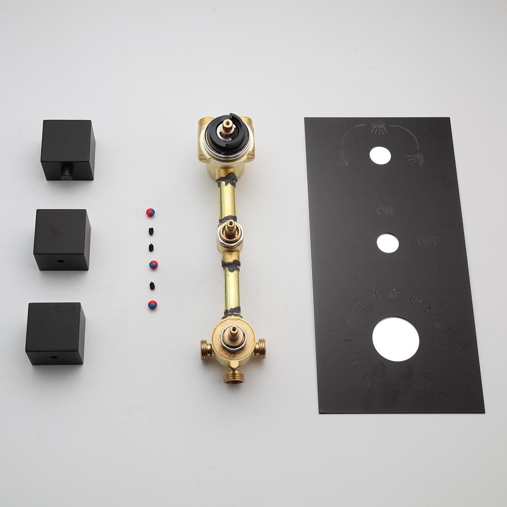 نظام دش ZAPPO أسود غير لامع مع - مراجعة Concealed Thermostatic Shower System Set وسعره