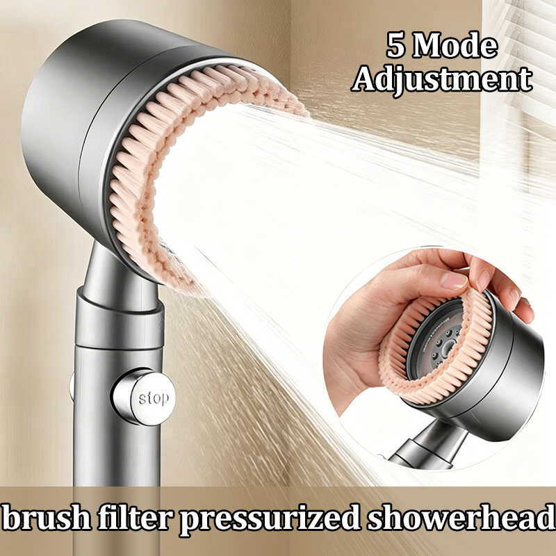 رأس دش محمول قابل للتعديل بـ 5 - مراجعة Handheld Shower Head High Pressure Filter وسعره